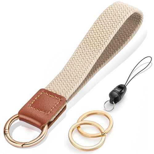 Wrist Lanyard, Stretchy Wristlet Keychain Lanyards, Cute Key Lanyard for Women Men, Short Key Chain for Car Keys Card Wallet Phone