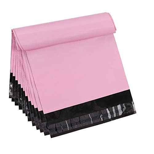 6.8 x 10 inch Pink Poly Mailer Envelopes Shipping Bags with Self Adhesive Strip, Waterproof and Tear-Proof Postal Bags, Pack of 50