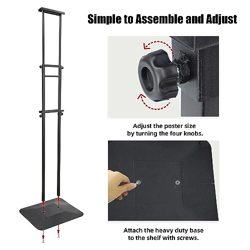 Poster Board Stand for Display, Floor Sign Holder for Banner Foam Board with 5.2lb Super Heavy Duty Base, Double Sided Display and Height Adjustable, for Business Advertising (1Pack)