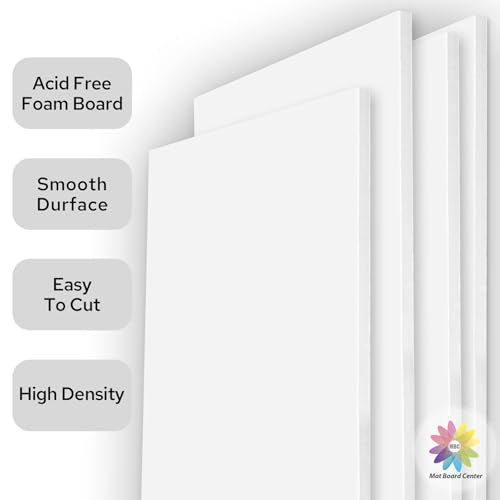 5x7 Inch White Foam Core Board Pack - Premium Acid-Free Mounting & Craft Boards