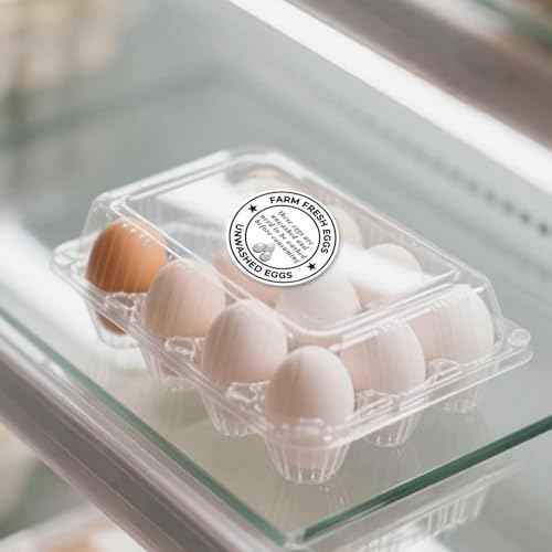 500 Pcs 2 inch Farm Fresh Eggs Carton Stickers Unwashed Eggs Labels for Self Adhesive Bulk Chicken Quail Egg Packaging Sign Decal