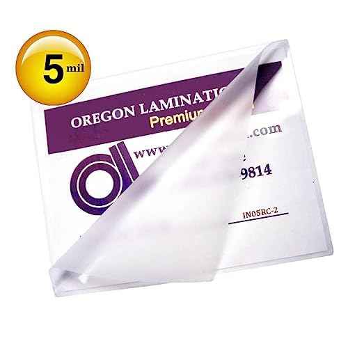 Oregon Lamination Heat Activated Laminating Pouches Half Page Size 5 Mil 2 Sides, 6¡± x 9¡± (152mm x 229mm x 125um Thick x 2 Sides) [pk of 200] for up Through 5.75¡± x 8.75¡± Size Sheets, Clear Gloss