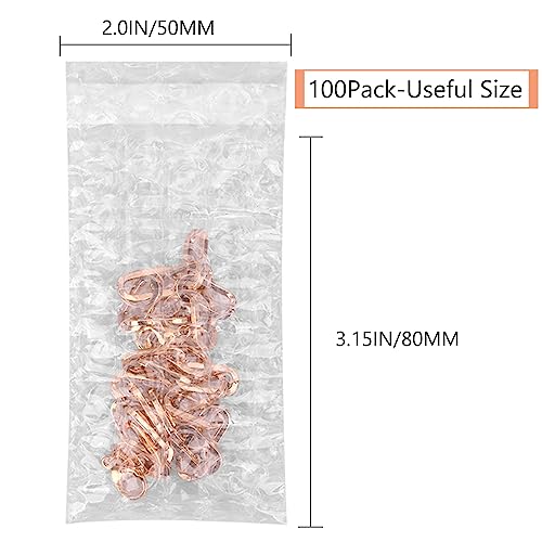 100 Pack Small Bubble Wrap Pouches 2" x 3.15" Self-Seal Cushioning Bags for Shipping
