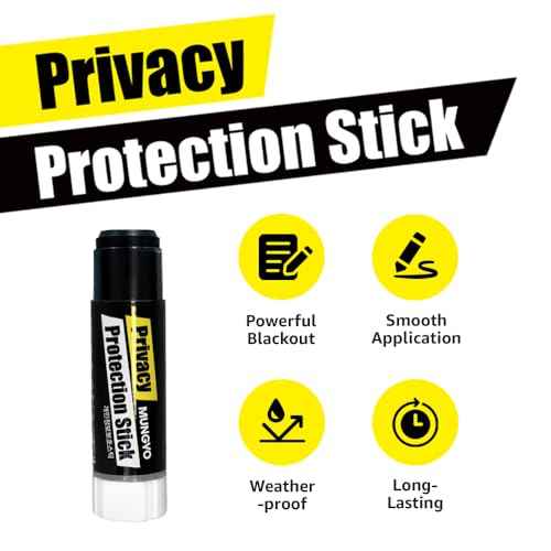 MUNGYO Identity Theft Protector Privacy Protection Stick, 1 Count Privacy Protecting Blackout Marker, Redacting Pen, Private Information Protector Stick, Roll-on Black Marker Pen on Any Surface.
