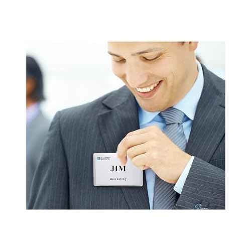 C-Line Clip/Pin Combo Style Name Badge Holders with Inserts, 4 x 3 Inches, 50 per Box (95743)