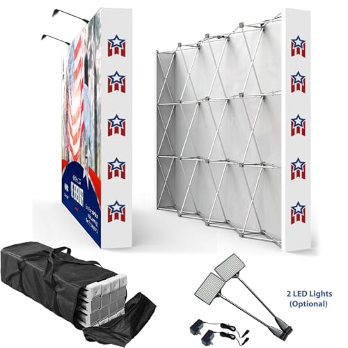 7.5 x 10 FT Fabric Pop Up Display Stand Custom Trade Show Backdrop