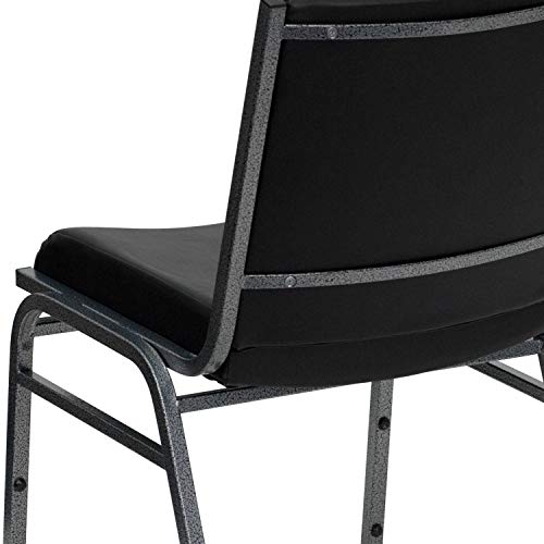 Flash Furniture Hercules Series Heavy Duty Stack Chair, Set of 1, Black Vinyl