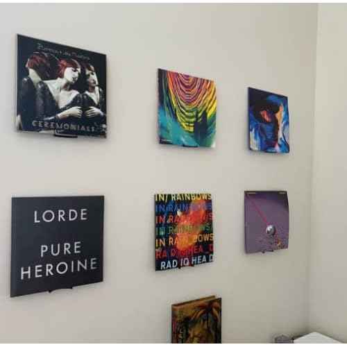 Wall Mount Vinyl Record Display/Shelf [10-PK]- Display Your Albums Without Damaging Your Walls, Perfect for Office, Home, Dorms, and Apartments (Black, 10)