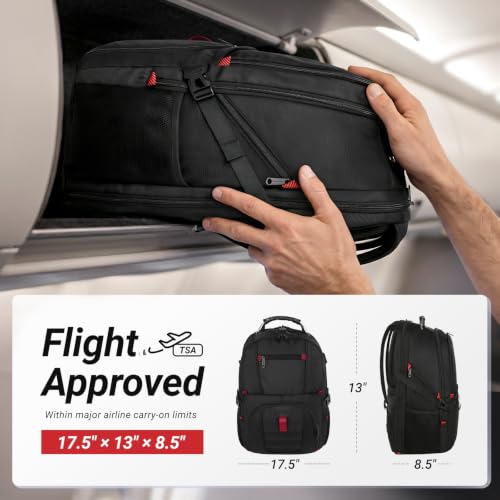 YOREPEK 17 Inch Large Laptop Backpack for Men, Heavy Duty Travel Bag, Black