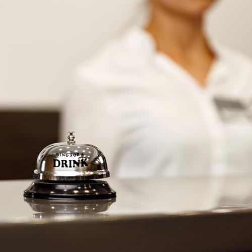 PATIKIL Silver Desk Bell 3.3 Inch Service Call Bell for Restaurants & Hotels