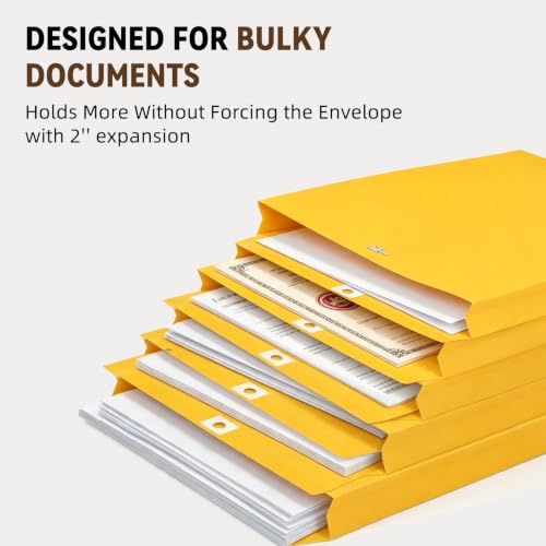 Manila Envelopes 10x13 Inches with 2-Inch Gussets - Pack of 25