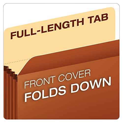 Pendaflex Expanding File Pockets, Letter Size, 5.25" Expansion, Reinforced with DuPont¢â Tyvek¢ç Material, Letter Size, Redrope, 10 Per Box (1534G-OX)