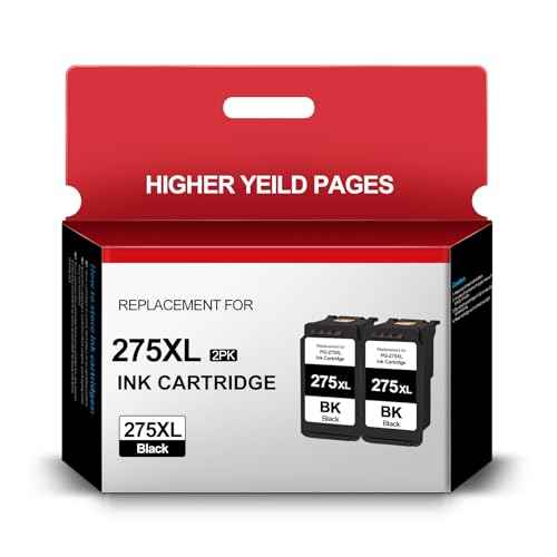 SHUPAN PG-275XL Black Ink Cartridge Remanufactured for Canon 275XL 275 XL 275 PG275 Ink High Capacity Work with PIXMA TR4700 TR4720 TR4722 TS3500 TS3522 TS3520 Printer (2 Black)