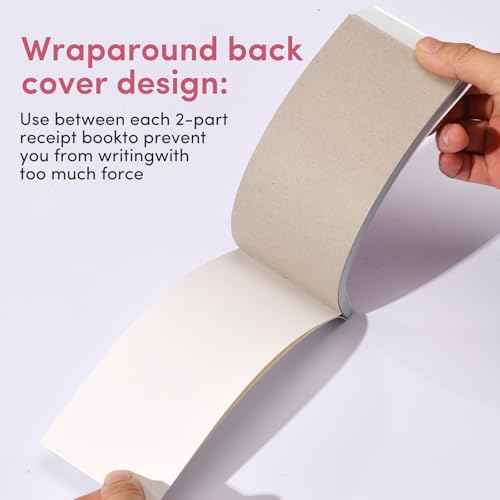 6 Pack Receipt Book with Carbon Copies, Money and Rent Receipt Book for Small Business, 2-3/4" x 7-3/16", 2-Part Carbonless, 50 Sets per Book