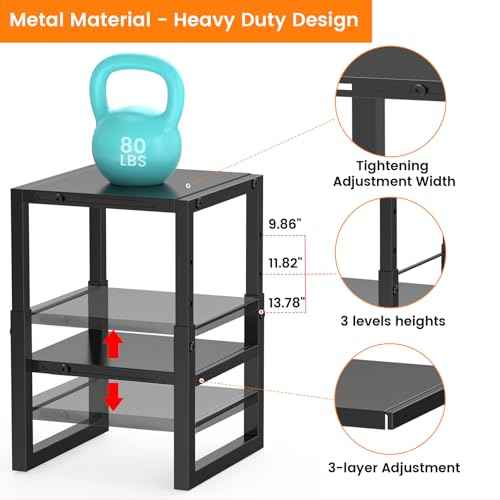 Locker Organizer Shelf School, Adjustable Width and Height, Stackable Metal Locker Storage Organization, Ideal Locker Fits Standard Size School, Office, and Gym Lockers, Black