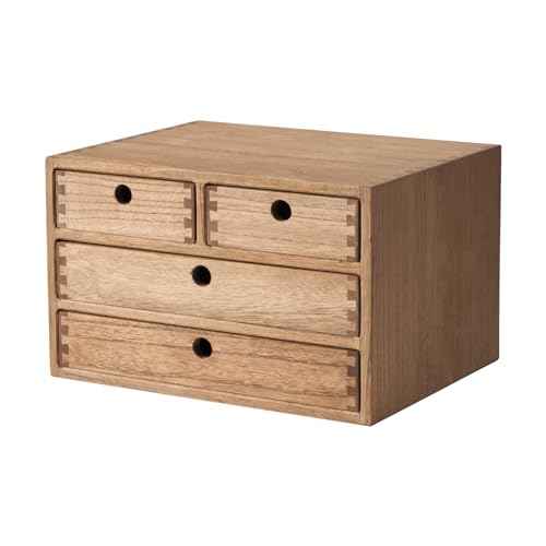 Kirigen Wood Desktop Storage Cabinet/Workspace Document Office necessity Organizer with 4 Drawers/Home,office Letter Mail Sorter with 3 levels/Hold Makeup Box (BR, 3-layer &4 drawers) Dark brown