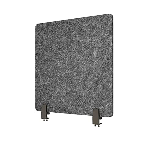 Stand Up Desk Store ReFocus Raw Clamp-On Acoustic Desk Divider Mounted Privacy Panel to Reduce Noise and Visual Distractions (Anthracite Gray, 23.6" x 16")