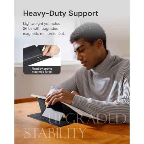 MOFT Invisible Laptop Stand for Desk, Stick-Free Tablet and Computer Stand with Dual-Angle, Foldable&Portable Laptop Riser Holder, Fits 7-11" Tablets&11-14" Laptops, Misty Cove (Non-Adhesive Version)