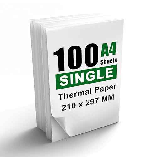 100 Sheets A4 Thermal Paper, 8.27x11.69' Thermal Paper(210 x 297 mm) for Portable Thermal Printer, Compatible with MT800/MT800Q/M08F/PJ762/PJ763MFi, for School or Work, Printing Files, Picture, etc