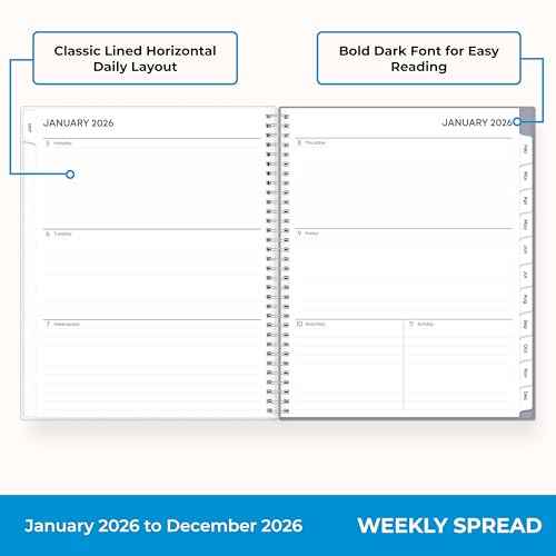 Blue Sky 2026 Weekly and Monthly Planner Calendar, January 2026 - December 2026, 8.5" x 11", Flexible Cover, Laminated Tabs, Durable Twin Wire Binding, Storage Pocket, Rue Du Flore