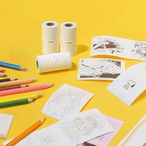 iDPRT Mini Thermal Sticker Paper - (57x29mm, 3.5m/Roll) for Instant Cameras Sticker Printer S1- Refill for Kids' Pocket Printer, Mini Photo Printer Labels, for Photos, to-do Lists, 3 Rolls