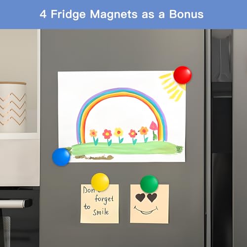12x8 Inch Magnetic Whiteboard Set with 4 Fridge Boards, Markers & Magnets - 4 Pack