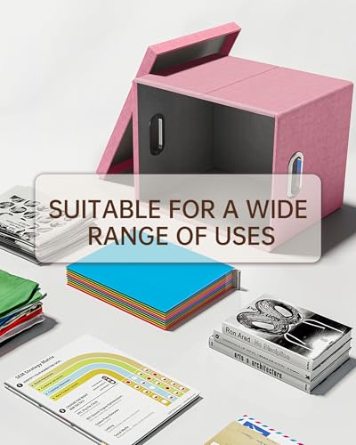 Oterri Pink File Organizer with Lid - Portable Letter File Box for Office & Home, 1 Pack