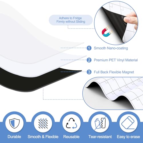 VITEVER White Magnetic Dry Erase Calendar for Refrigerator - Monthly Planner & Family Organizer