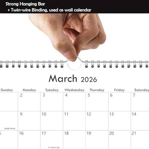 2026 Calendar - Wall Calendar 2026-2027 Runs from January 2026 Until June 2027, 8.5'' x 11'', 2026 Small Calendar with Spiral Binding, The Perfect Wall Calendar Planner for Easy Organizing, Black