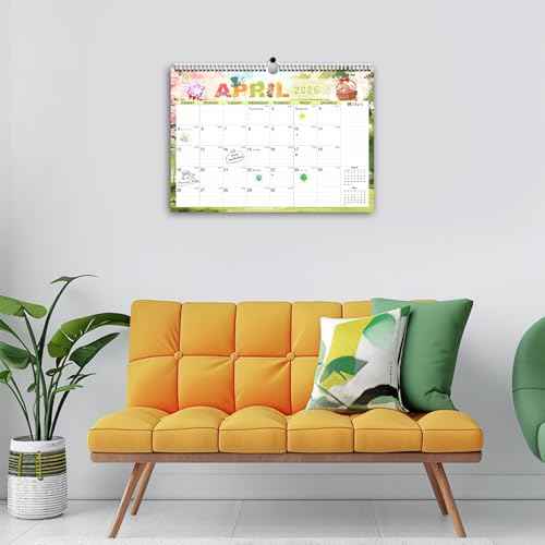 Calendar 2026, Anti Ink Bleed, Durable Thick Paper, Ample Writing Space, Wall Calendar 2026 with Stickers, 17" x 12" Large Seasonal Calendars for Home, Office, Student and Teacher Supplies- Colorful