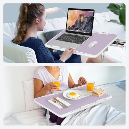 iXTRA Purple Adjustable Laptop Lap Desk with Cooling Fan & USB Light 56x32cm
