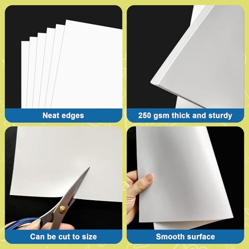 ROOKEA 10 Pack Poster Boards 11.7 x 16.5 Inches White Bulk Art & Craft Paper