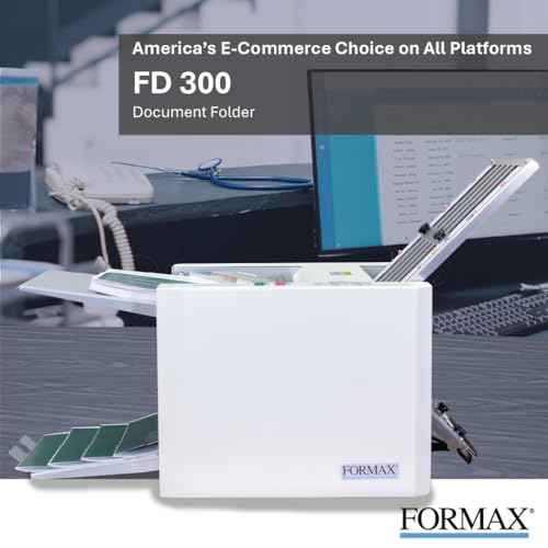 Formax FD 300 Document Folder, LCD Control Panel with 3-Digit Resettable Counter, Folds Up to 7400 Sheets per Hour, Output Conveyor for Neat and Sequential Stacking
