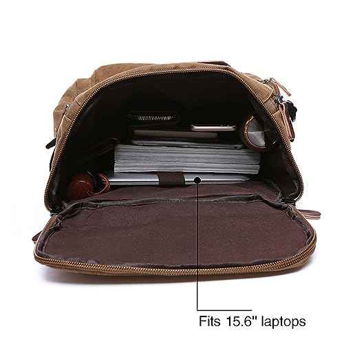 Vintage Canvas Backpack Casual Travel Rucksack 15.6inch Laptop Daypacks Hiking Camping Backpack
