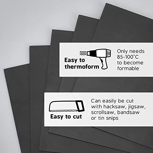 BENECREAT 5 Sheets 3mm Black PVC Foam Sheet A4 Lightweight Rigid Craft Material, 11.8x7.8 inch