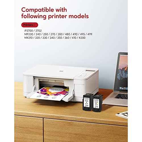 PG-210XL/CL-211XL Ink Cartridges Compatible Replacement for Canon 210 211, 210XL 211XL Ink Combo Pack Use to Canon MP495 MP280 MP490 MP480 MP270 MP240 MX420 MX410 MX350 (2 Pack)