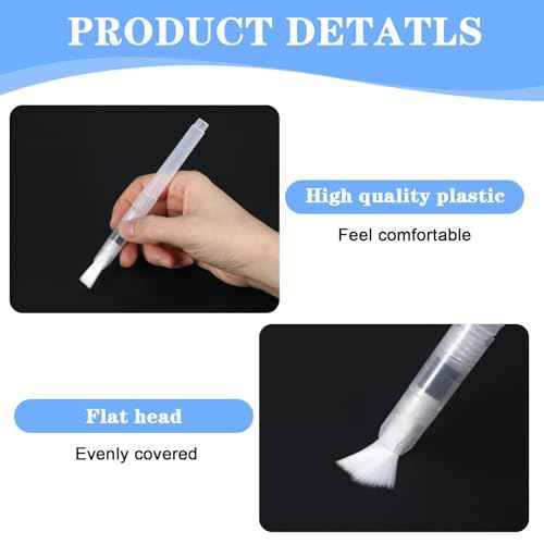 12 Pcs Envelope Sealer Moistener, Pencil Style Envelope Moistener Sealer with Fine Nylon Brush, Pointed and Flat Heads Letter Sealers for Office Classroom Painting (Clear)