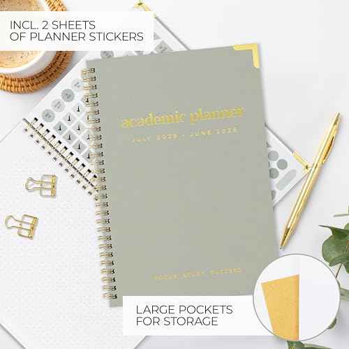 Aesthetic 2025-2026 Academic Planner - A Beautiful 7 x 10" Daily Planner for Women or Men with Weekly & Monthly Spreads For The 25-26 School Year - Modern Calendar Runs From July 2025, June 2026