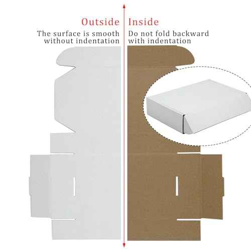 50 Pack 9x6x2 Inches Small Shipping Boxes, White Corrugated Cardboard Boxes, Moving Mailing Packing Box