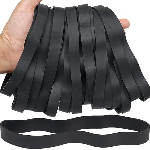 AMUU 30Pcs Large Black Rubber Bands 18cm x 15mm Thick Heavy Duty Wide