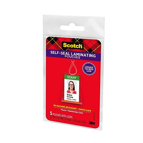 Scotch Self-Sealing Laminating Pouches, Bag Tags, 5-Pouches - 6 Pack