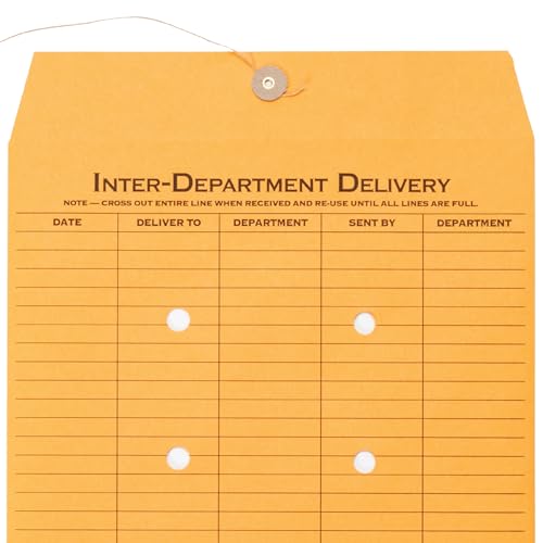 School Smart Interoffice Envelopes 10x13 Inches Kraft Brown Pack of 100
