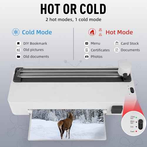 ZEQUAN 10-in-1 A4 Laminator Machine - 9 Inch Cold & Thermal Laminator with 30 Laminating Sheets, 3-in-1 Paper Cutter, Corner Rounder, Paper Punch for Documents, Photos, Crafting