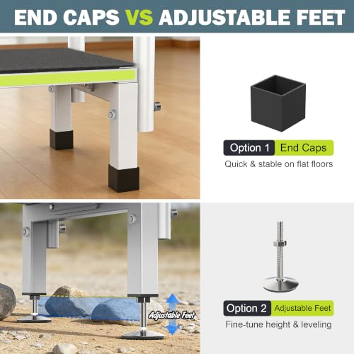 DEPSUNNY 1-Step RV Stool with 2 Handrails, Adjustable Heights for Elderly