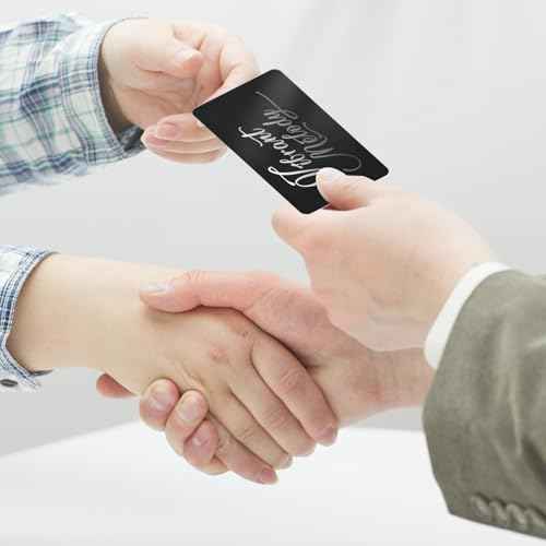 Dofiki 300 PCS Black Aluminium Business Card Stock for Laser Engraver, 85 x 55 mm, 0.42 mm Thickness