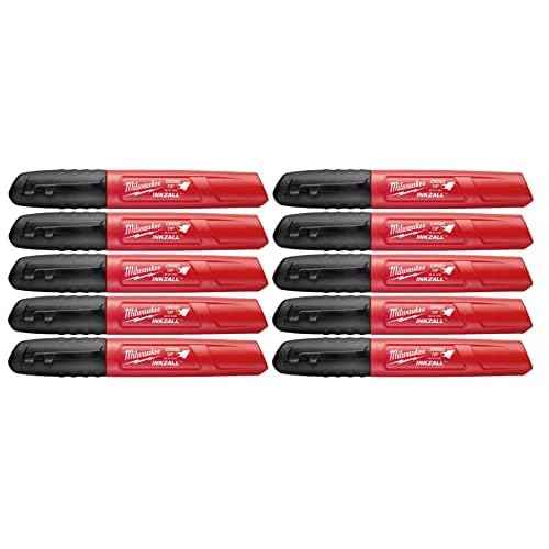 Milwaukee INKZALL Black Medium Chisel Acrylic Permanent Marker (1 Per Card) / Package Size: 1 Each (Pack of 10)