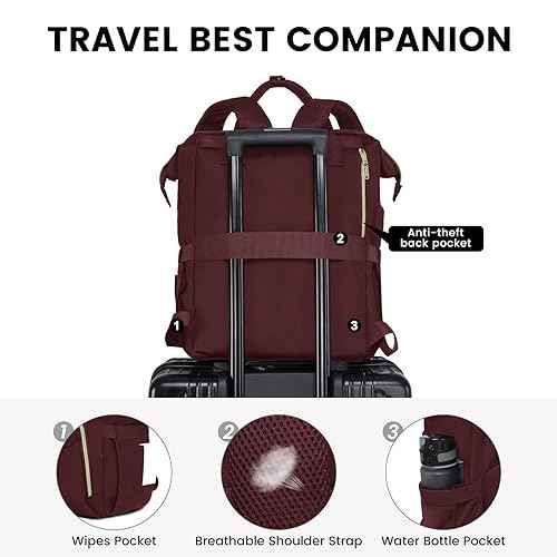 LOVEVOOK Backpack for Women, 17 inch Laptop Backpack for Women Teacher Backpack Nurse Bag, Waterproof Work Backpack for Travel, Commuter, College
