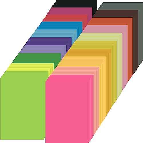 Thenshop 500 Sheets Cardstock 8.3'' x 11.5'' A4 Card Stock Paper 230GSM Cardstock Printed Paper Heavyweight Construction Card Stock for DIY Craft Scrapbook Sketch School(Multicolor)