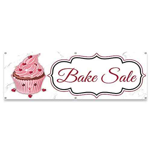 Bake Sale | 24" X 72" Banner | Heavy Duty 13oz. Outdoor Vinyl Single Sided with Grommets | Made in The USA