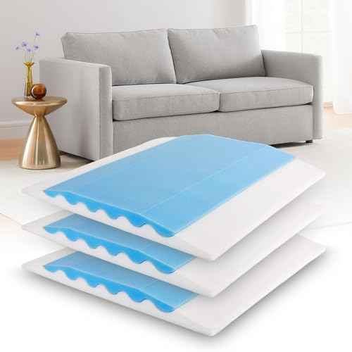 Upgraded Wave Double Layer Sofa Cushion, Couch Support for Sagging Cushions to Repair Sagging Seats, Lift Saggy Seats, 20x20x2 in, Set of 3